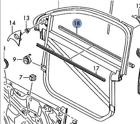 VW Touareg listwa zgarniająca drzwi 7L6837475D