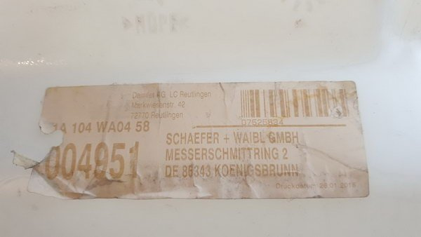 MERCEDES ATEGO AXOR ZBIORNIK PŁYNU SPRYSKIWACZY A9408690120