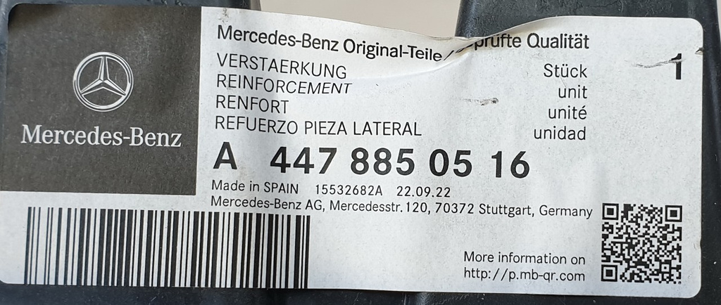 Mercedes Vito 447 wzmocnienie belka absorber przód A4478850516 NOWY ORYGINAŁ