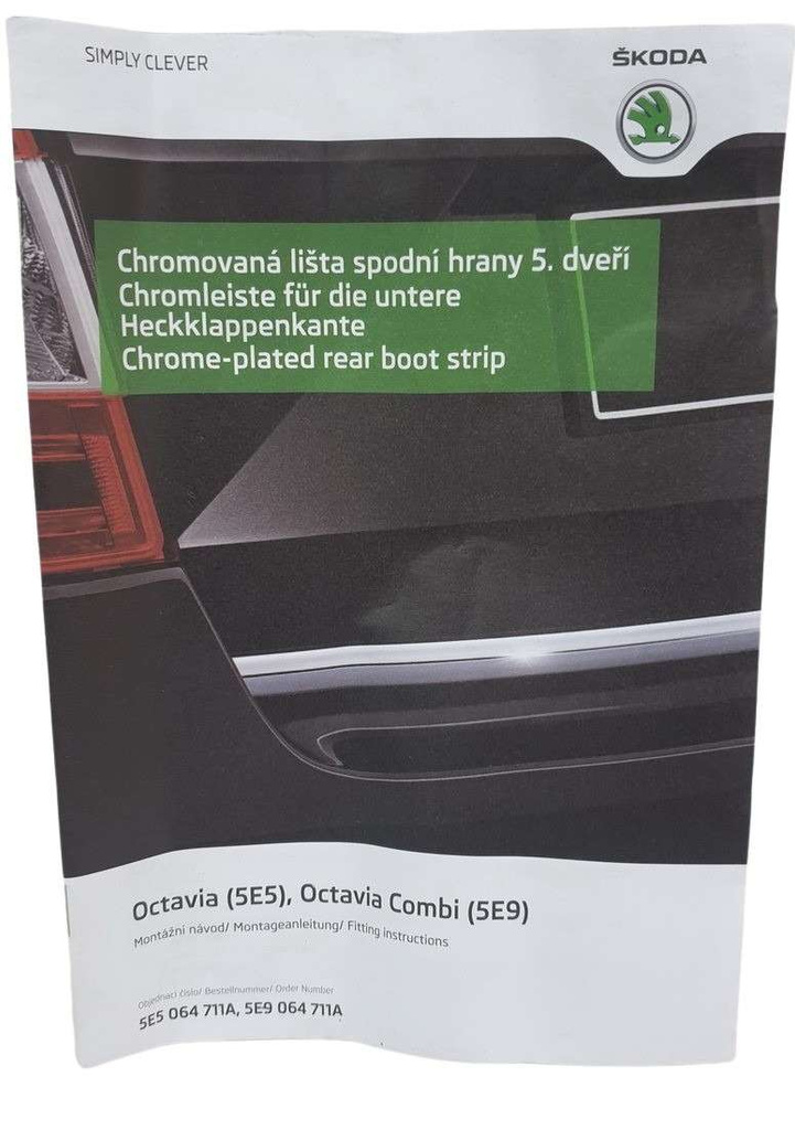 Skoda Octavia III Kombi listwa chrom na klapę tył 5E9064711A NOWY ORYGINAŁ