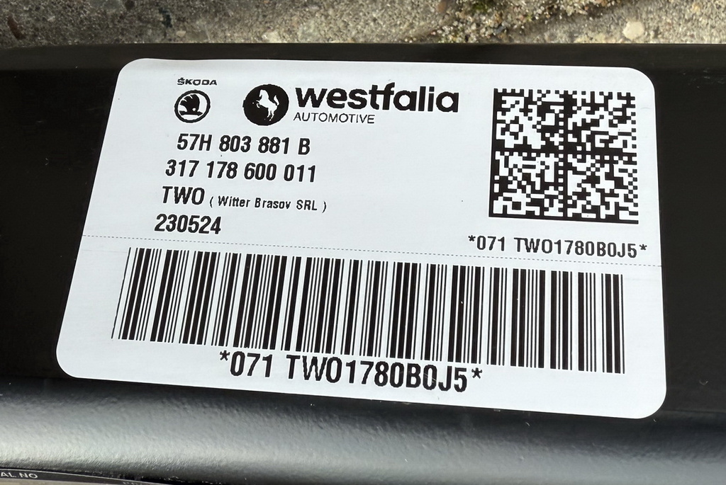 Skoda Kodiaq II elektryczny hak holowniczy 57H803881B ORYGINAŁ