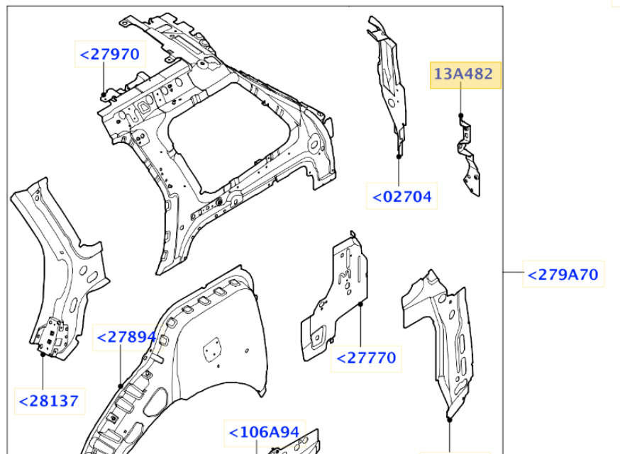 Range Rover 2013- uchwyt lampy tył lewy LR037809 CK52-13K461-AC NOWY ORYGINAŁ