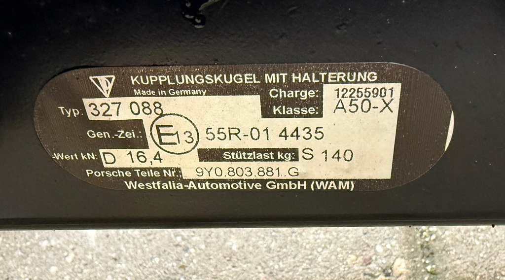 Porsche Cayenne elektryczny hak holowniczy 9Y0803881G ORYGINAŁ WESTFALIA