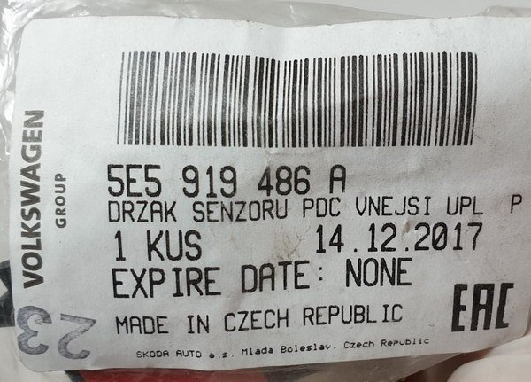 Skoda Octavia III 2013-2016 mocowanie czujnika parkowania PDC 5E5919486A ORG NOWE