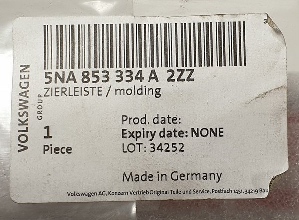 VW Tiguan 5NA listwa na drzwi tył prawa 5NA853334A
