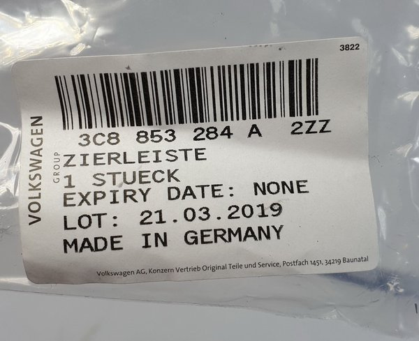 VW Passat CC R-Line listwa chrom przód prawa 3C8853284A NOWA