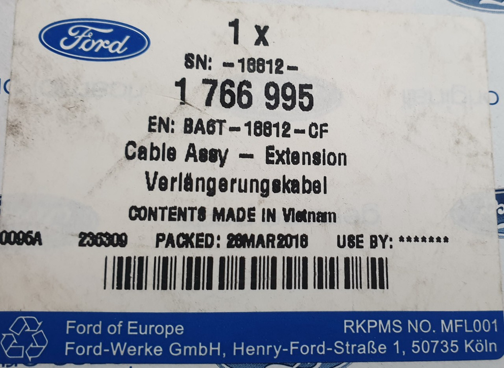 Ford Transit Courier 11- przewód kabel anteny 1766995 NOWY ORYGINAŁ
