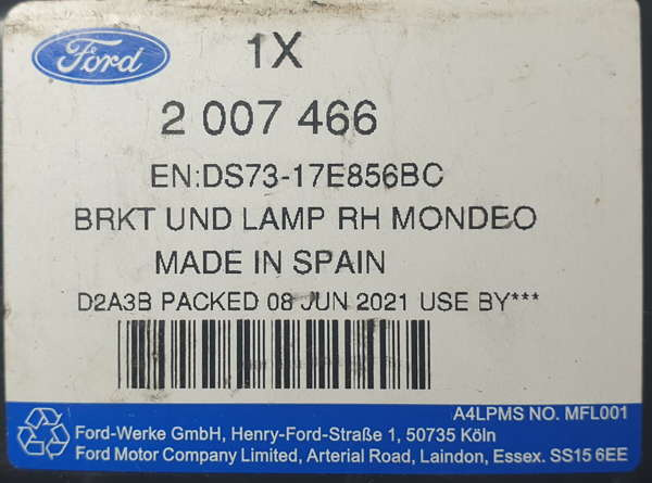 Ford Mondeo MK5 Fusion uchwyt ślizg lampy prawy DS73-17E856-B ORG NOWY