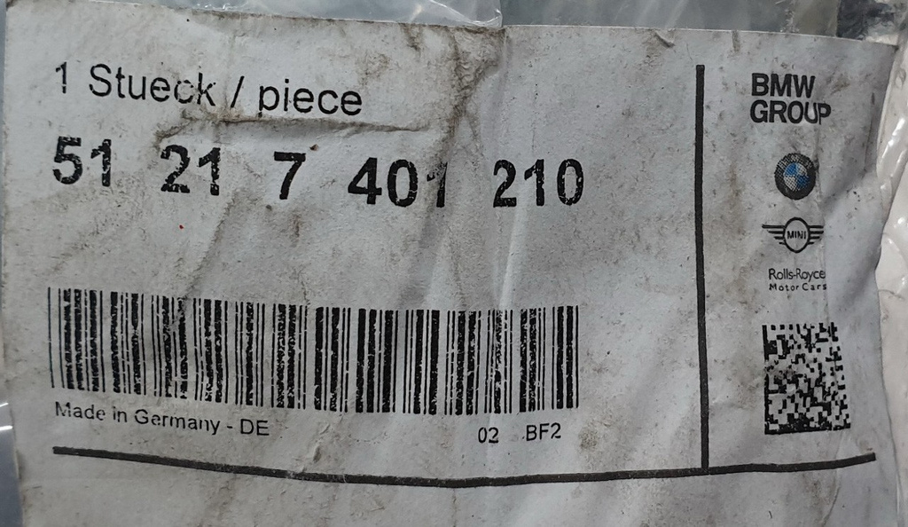 BMW F15 F16 F45 F39 F46 F48 F85 kaseta wspornik klamki przód prawy 51217401210 NOWY ORYGINAŁ