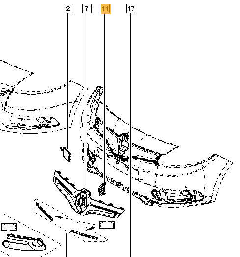Renault Scenic III zaślepka przód 622562922R NOWY ORYGINAŁ