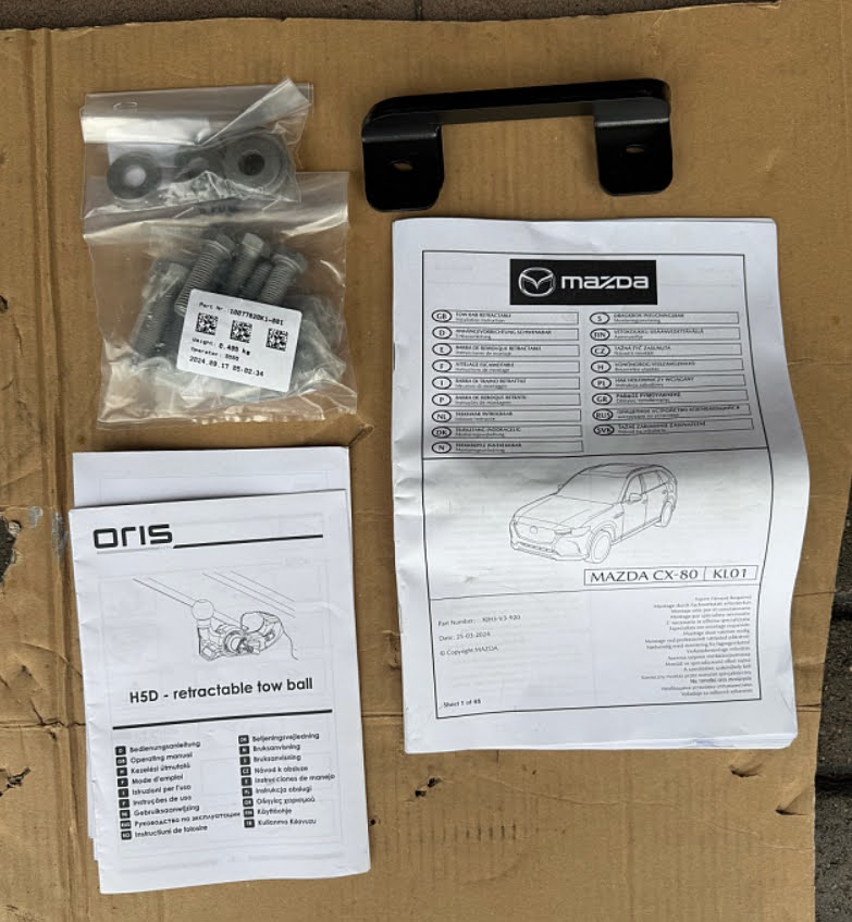 Mazda CX-80 półelektryczny hak holowniczy KJH3-V3-920 NOWY ORYGINAŁ