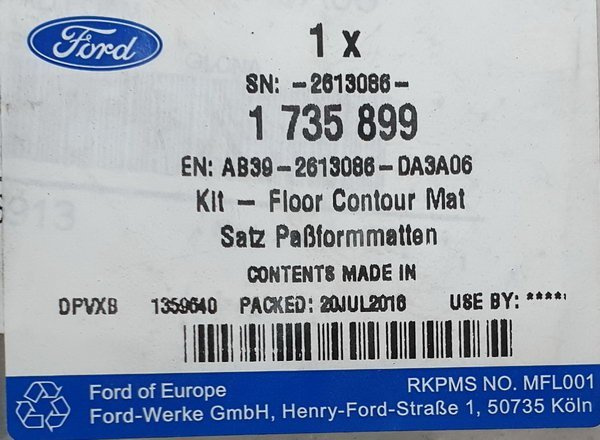 Ford Ranger 2011 dywanik prawy 1735899 ORG NOWY