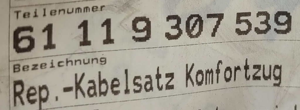 BMW F30 F31 wiązka zderzaka tył 61119307539 NOWY ORYGINAŁ