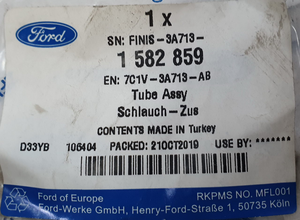 Ford Transit 07-11  przewód wspomagania 1582859 / 7C1V-3A713-AB NOWY ORYGINAŁ