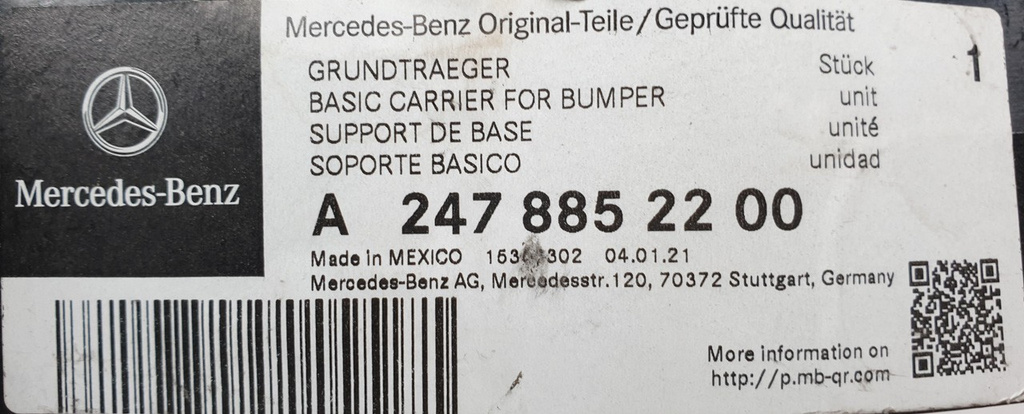 Mercedes GLB 247 X247 A247 W247 prowadnica ślizg tył  prawy A2478852200 NOWY ORYGINAŁ