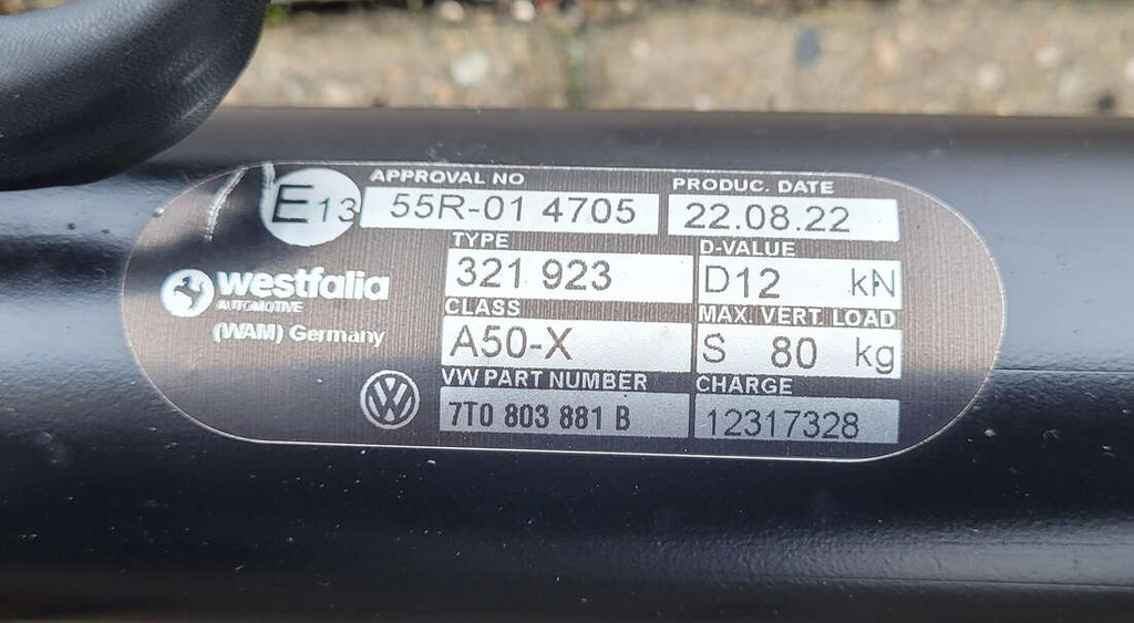 VW Transporter T7 elektryczny hak holowniczy 7T0092161 ORYGINAL WESTFALIA