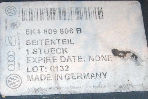 VW Golf 6 VI błotnik TYŁ TYLNY PRAWY