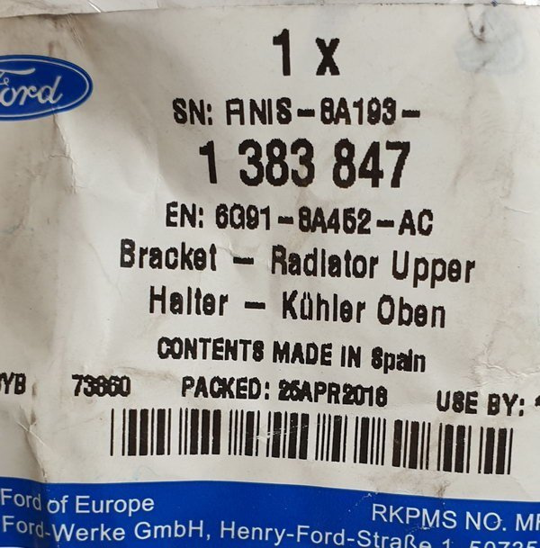 Ford Mazda uchwyt chłodnicy 6G91-8A452-AC NOWY