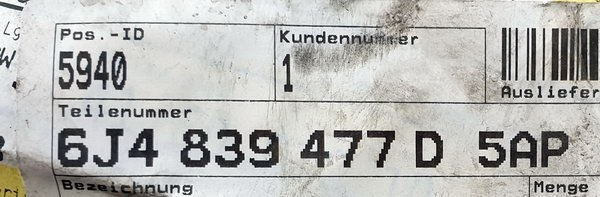 Seat Ibiza IV listwa zgarniająca tył lewa 6J4839477D  NOWA