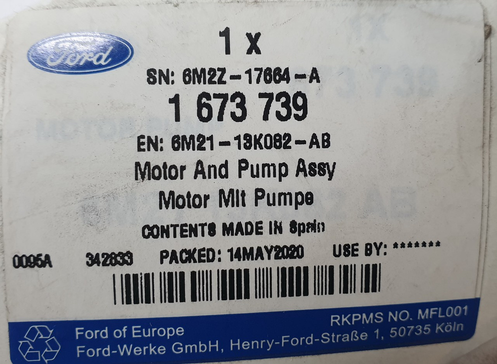Ford EDGE MONDEO FOCUS SMAX pompka płynu spryskiwaczy 1673739 6M21-13K082-AB NOWY ORYGINAŁ