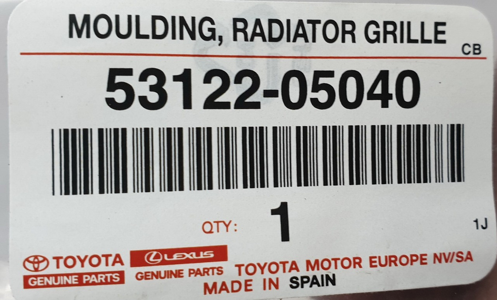 Toyota Avensis T27 LIFT listwa dolna na grill przód 53122-05040 NOWY ORYGINAŁ