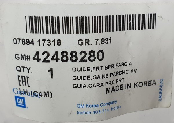 Opel Karl ślizg przód lewy 42488280 NOWY