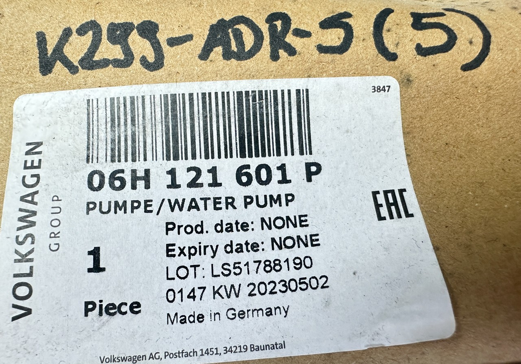 VW Audi Seat Skoda dodatkowa pompa wody do WEBASTO 06H121601P NOWY ORYGINAŁ