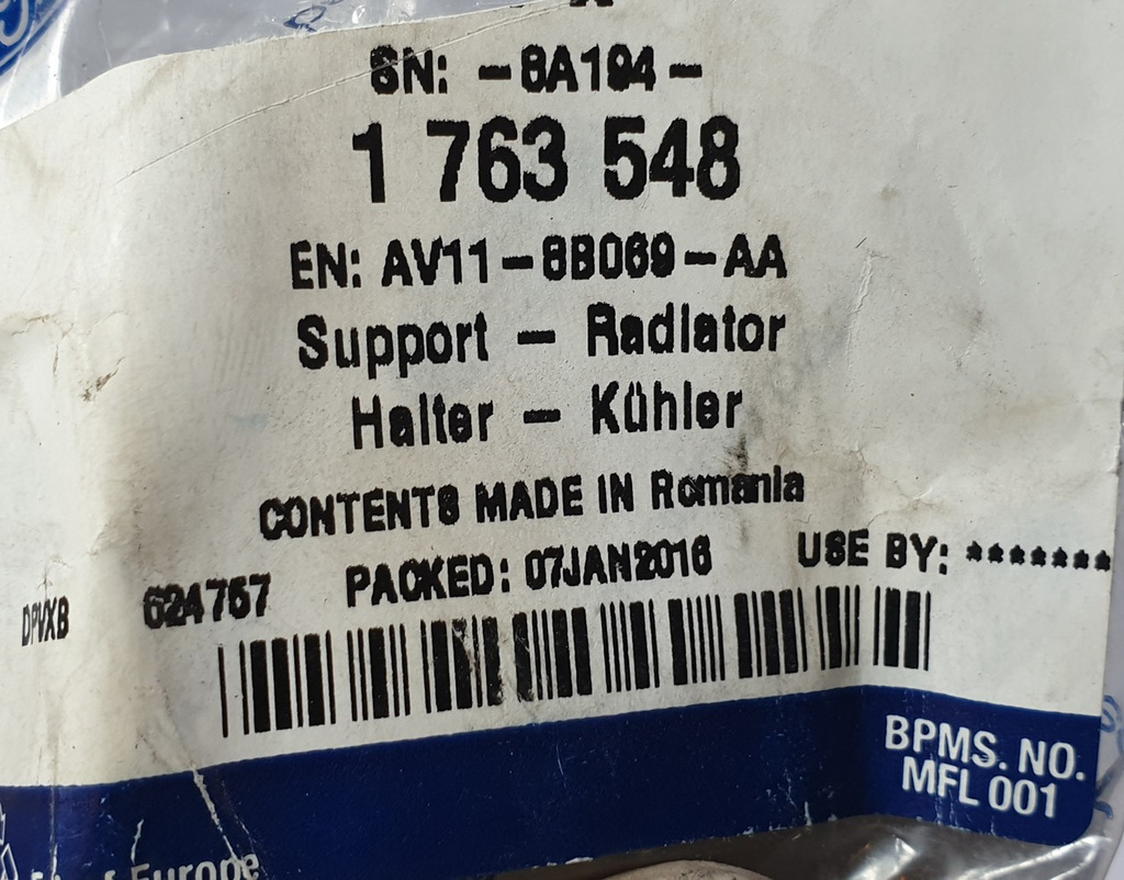 Ford Transit Courier / B-Max wspornik chłodnicy 1763548 AV11-8B069-AA NOWY ORYGINAŁ