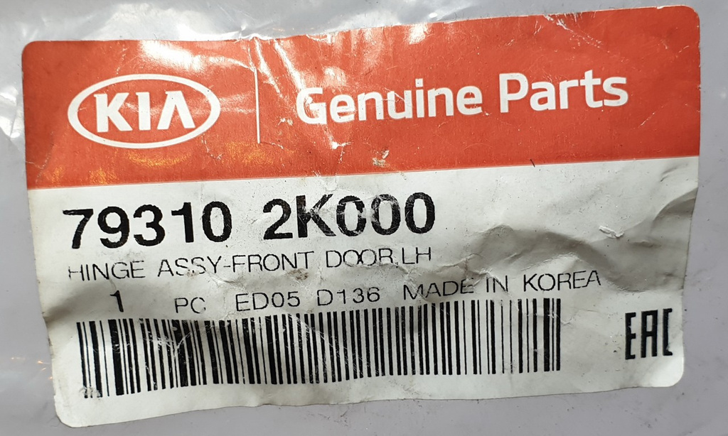 Kia Soul 2008-2018 zawias drzwi przód lewy 793102K000 79310-2K000 NOWY ORYGINAŁ