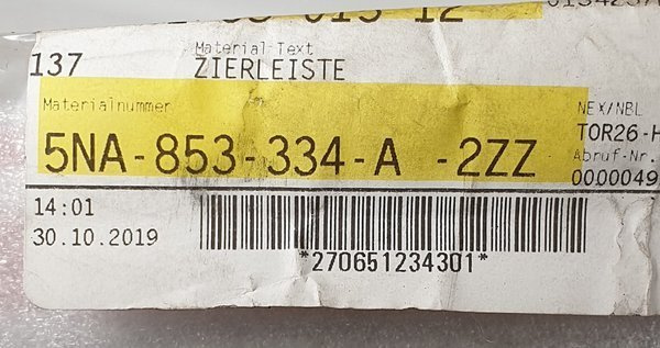 VW Tiguan 5NA listwa na drzwi tył prawa 5NA853334A