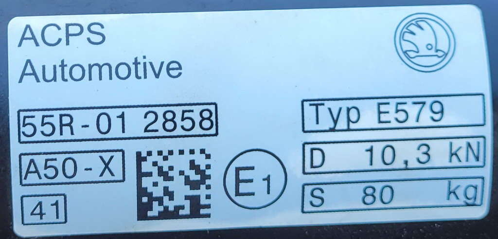 Skoda Octavia IV NX elektryczny hak holowniczy 5E3803881A