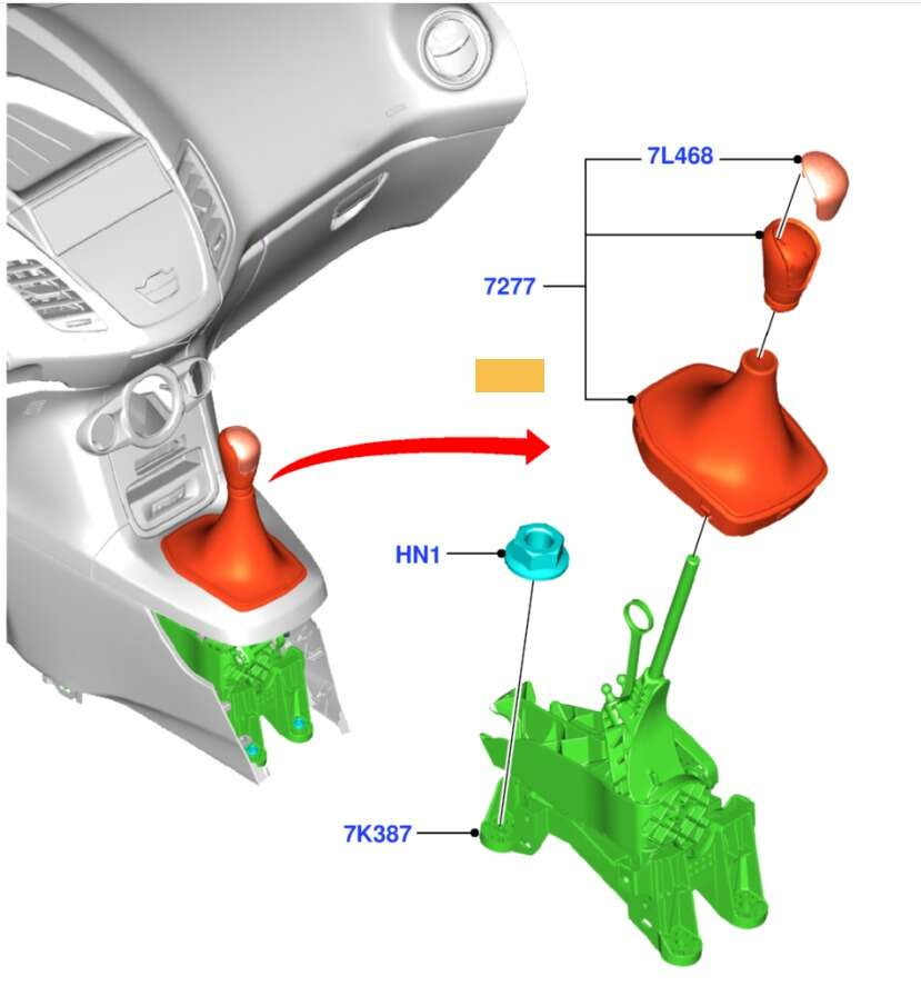 Ford EcoSport 13-17 gałka mieszek zmiany biegów 1846952 DN1R-7H409-AKA NOWY ORYGINAŁ