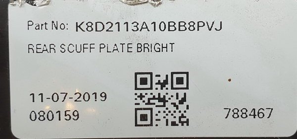 Range Rover Evoque L551 osłona progu bagażnika K8D2-113A10-B ORG