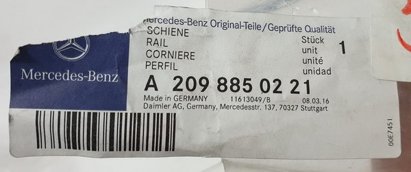 Mercedes CLK W209 ślizg tył prawy A2098850221 ORG NOWY