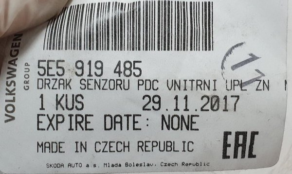 Skoda Octavia III 2013-2016 mocowanie czujnika parkowania PDC 5E5919485 ORG NOWE