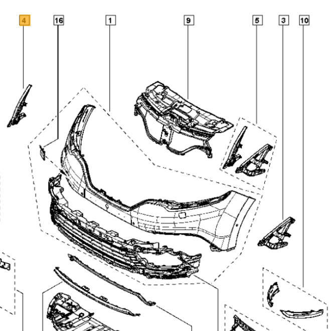 Renault Espace V ślizg przód prawy 960169200R ORYGINAŁ