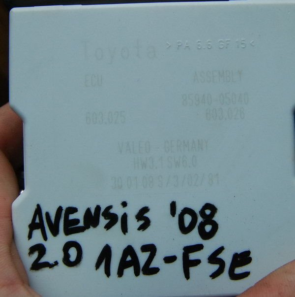 Toyota Avensis  T25 moduł sterownik wycieraczek 85940-05040